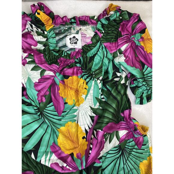 Vintage Hilo Hattie Dress Women's Medium Hawaii Ruffled Floral Tropical Maxi - Picture 2 of 5